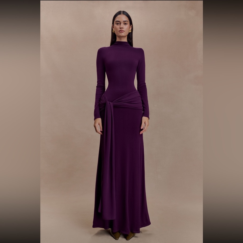 Knit Chiffon Maxi Dress